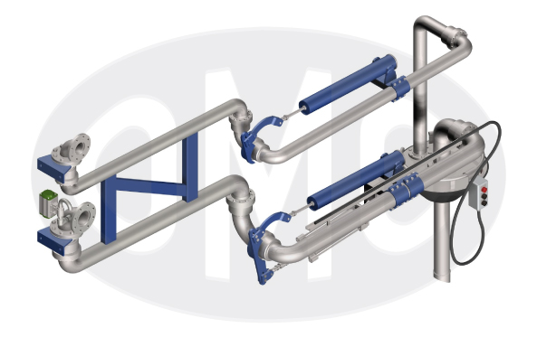 Long range top loading arm with rigid vapour return line 2902
