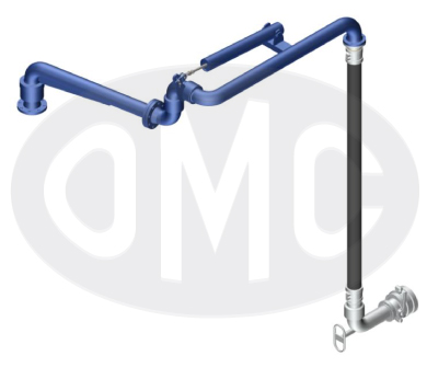 Long range bottom loading/vapour recovery arm with vertical flexible hose 750-LR